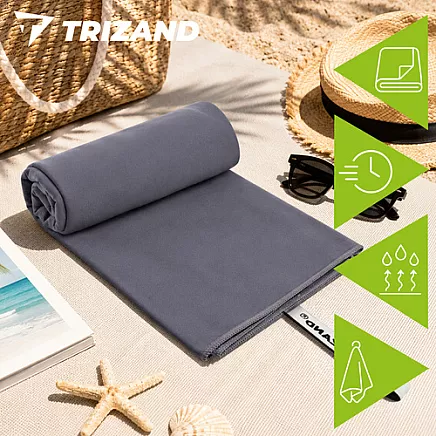 Quick-drying towel 180x100cm gray Trizand
