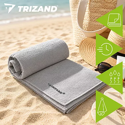 Quick-drying towel 120x60cm gray Trizand
