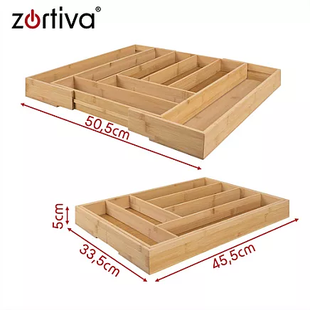 Bamboo drawer insert/organizer for Zortiva drawer