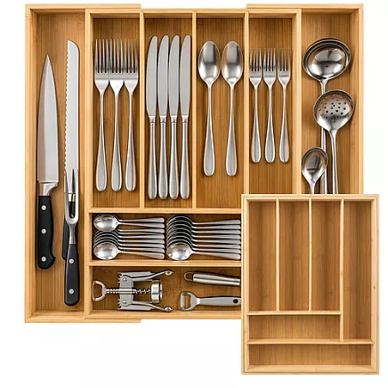 Bamboo drawer insert/organizer for Zortiva drawer
