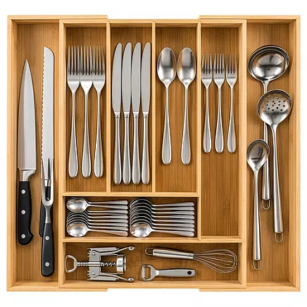 Bamboo drawer insert/organizer for Zortiva drawer