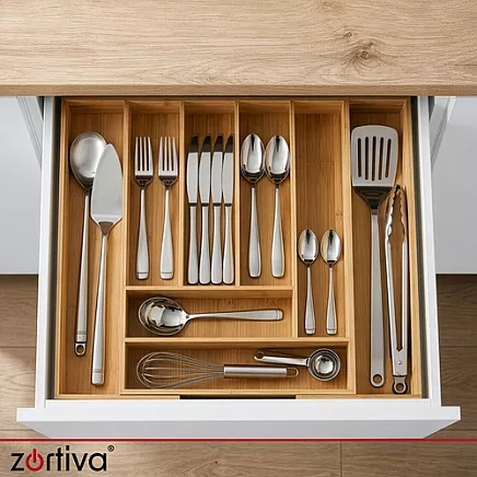 Bamboo drawer insert/organizer for Zortiva drawer