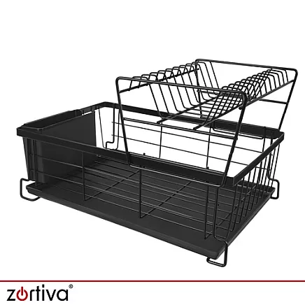Zortiva two-level dish drainer