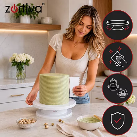 Rotating cake stand + 3 spatulas for decorating cakes