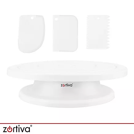 Rotating cake stand + 3 spatulas for decorating cakes