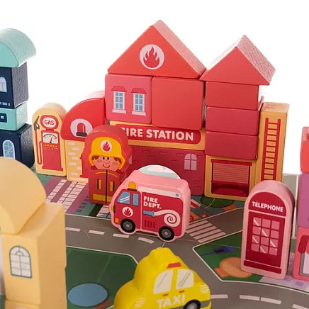 Wooden blocks - city 100pcs Kruzzel 19159