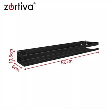 Półka łazienkowa czarna Zortiva