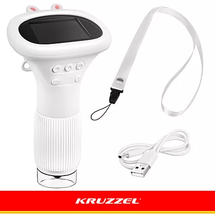 Kruzzel 1000x White Educational Microscope