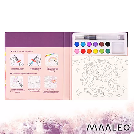 Water coloring page - Maaelo the unicorn