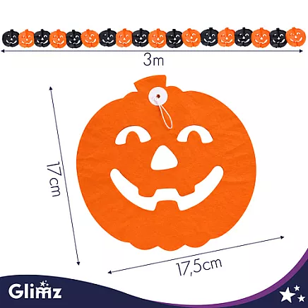 Garland - pumpkin 3m Glimz