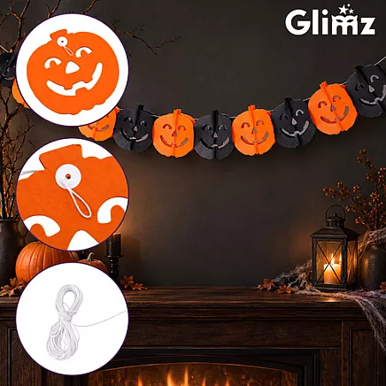 Garland - pumpkin 3m Glimz