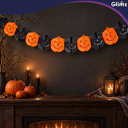 Garland - pumpkin 3m Glimz