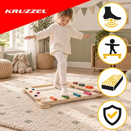 Wooden balance track - 14 pieces Kruzzel