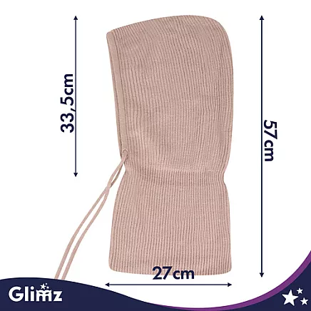 Czapka zimowa komin - beżowa Glimz