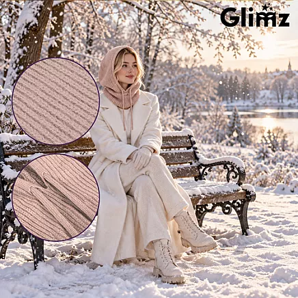 Czapka zimowa komin - beżowa Glimz