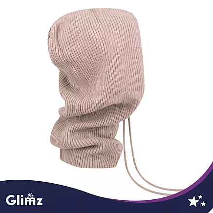 Czapka zimowa komin - beżowa Glimz