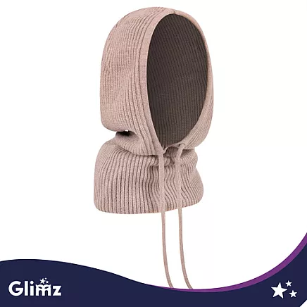 Czapka zimowa komin - beżowa Glimz