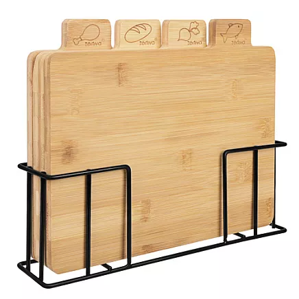 Bamboo chopping board - 4 pieces Zortiva