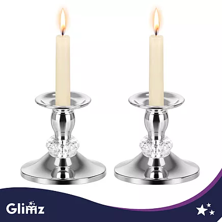 Silver table candlestick - 2 pcs. Glimz