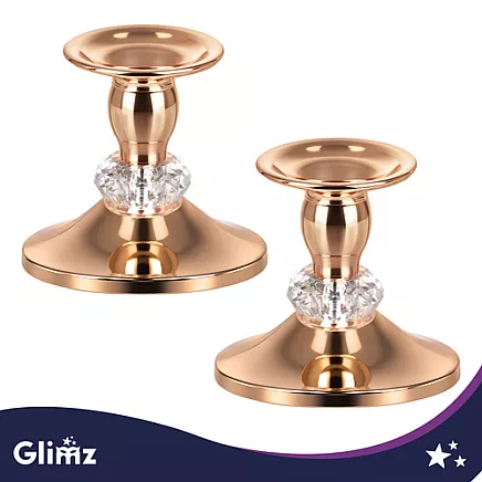 Gold table candlestick - 2 pcs. Glimz