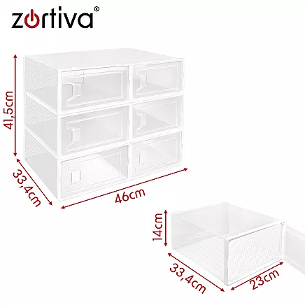Pudełko przezroczyste na buty - 6szt. Zortiva