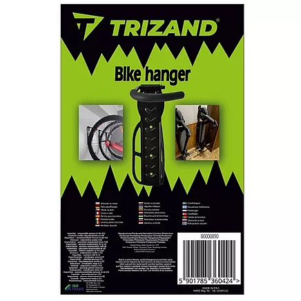 Velosipēda pakaramais pie sienas statīvs turētājs, melns