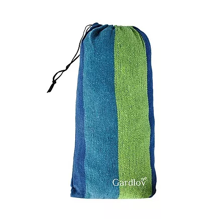 Прочный двойной гамак из хлопка и полиэстера - портативный, легко устанавливаемый, выдерживающий 150 кг для отдыха на свежем воздухе