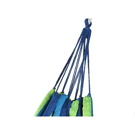 Прочный двойной гамак из хлопка и полиэстера - портативный, легко устанавливаемый, выдерживающий 150 кг для отдыха на свежем воздухе