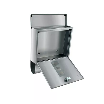 Liela sienas pastkastīte ar avīžu turētāju, A4, sudraba