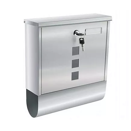 Liela sienas pastkastīte ar avīžu turētāju, A4, sudraba