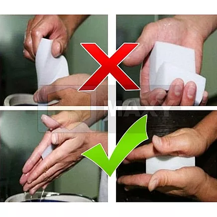 Maģiskais melamīna sūklis traipu tīrīšanai bez ķīmijas