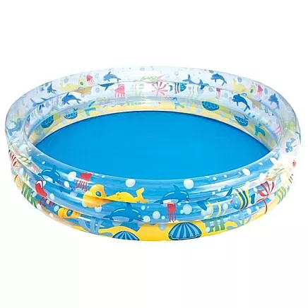 Безопасный и прочный детский надувной бассейн - 3-Ring Paddling Pool, 152x30cm, универсальный плавательный игровой центр для малышей
