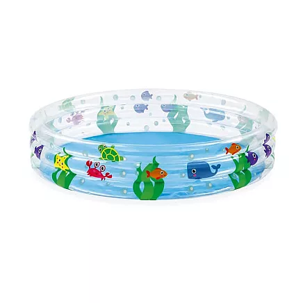 Безопасный и прочный детский надувной бассейн - 3-Ring Paddling Pool, 152x30cm, универсальный плавательный игровой центр для малышей