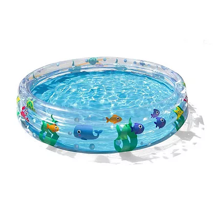 Безопасный и прочный детский надувной бассейн - 3-Ring Paddling Pool, 152x30cm, универсальный плавательный игровой центр для малышей