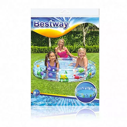 Безопасный и прочный детский надувной бассейн - 3-Ring Paddling Pool, 152x30cm, универсальный плавательный игровой центр для малышей