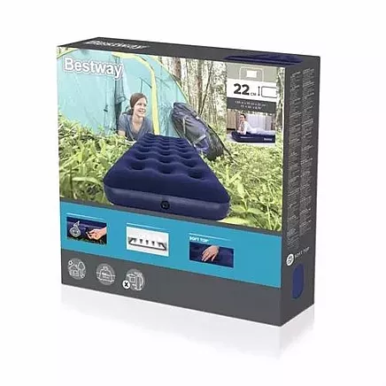 BESTWAY 67000 Piepūšamais vienvietīgs matracis, 185x76x22 cm l Inflatable double mattress
