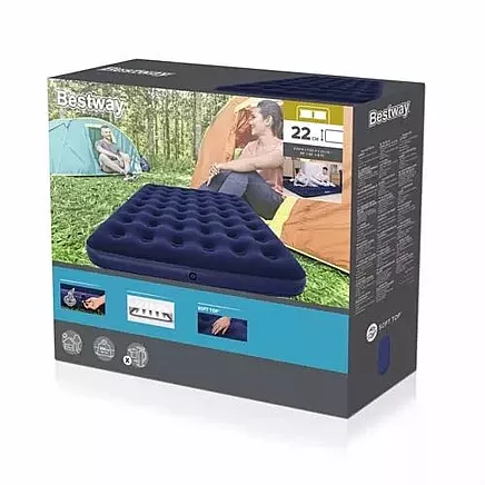 BESTWAY 67003 Piepūšamais divvietīgs matracis, 203x152x22 cm l Inflatable double mattress