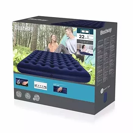 BESTWAY 67004 Piepūšamais divvietīgs matracis, 203x183x22 cm l Inflatable double mattress