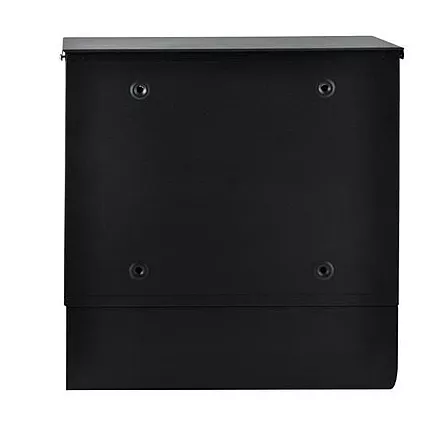 Sienas pastkastīte ar avīžu turētāju, melna