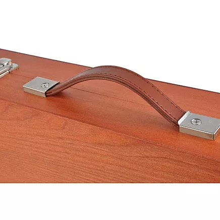 Mākslinieka zīmēšanas gleznošanas piederumu komplekts koka kastē koferī bērniem 174...