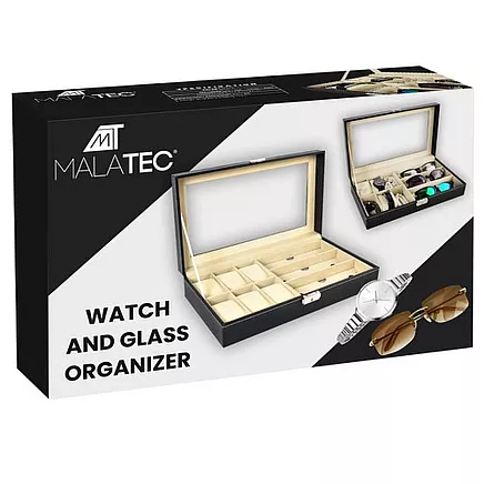 Watch and glasses organizer black