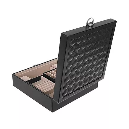 Роскошный футляр-органайзер для ювелирных украшений Beautylushh с замком и зеркалом, портативный съемный кассетный футляр для путешествий, отделения с мягкой подкладкой, материал ПУ и плита МДФ - бордовый/белый/черный