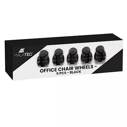 Office chair wheels - 5 pcs - black