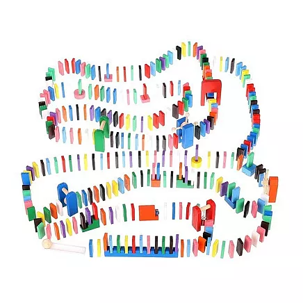1131-Piece Ultimate Colorful Wooden Domino Set - Multifunction Interactive Toy Blocks for Toddlers - Guaranteed Safe and Stimulative Building Blocks, 3+ years