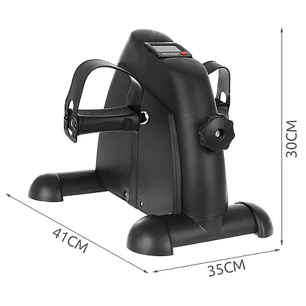 Kompakts Pārnēsājams Kāju un Roku Velotrenažieris ar Displeju, Melns