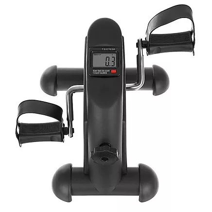 Kompakts Pārnēsājams Kāju un Roku Velotrenažieris ar Displeju, Melns