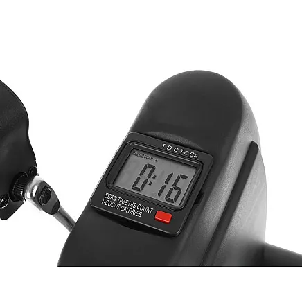 Kompakts Pārnēsājams Kāju un Roku Velotrenažieris ar Displeju, Melns