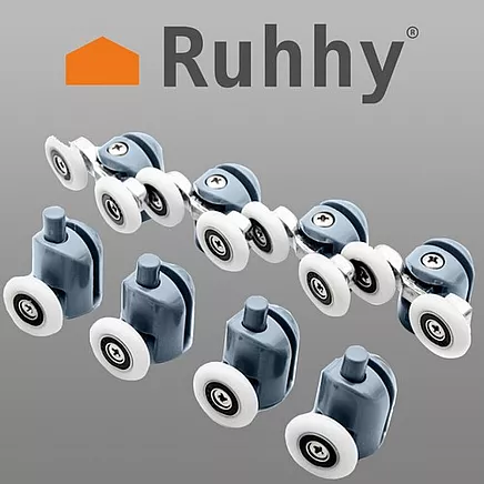 Dušas kabīnes bīdāmo durvju riteņu maiņas kompleks, 8 gab.