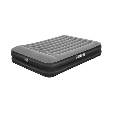 Bestway 67403 Ērts divvietīgs gaisa matracis ar integrētu elektrisko sūkni un spilvenu - izturīgs, piepūšams, āra kempinga gulta 203x152x46cm