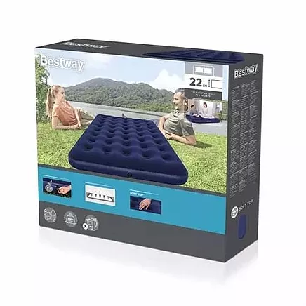 BESTWAY 67002 Piepūšamais divvietīgs matracis, 191x137x22 cm l Inflatable double mattress